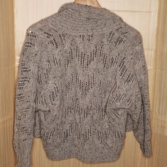 The Limited Grey Heathered Open Front Dolman Sleeve Cardigan Sweater Med… - Picture 2 of 7